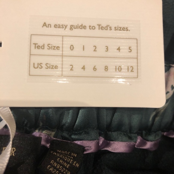 Ted Baker NWT Tie Waist Dark Green Wide Leg Pants - Picture 8 of 9